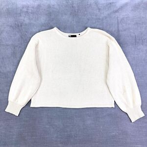 Pieces Sweater Womens M Cream Crewneck Pullover Minimalist‎ Boxy Lagenlook